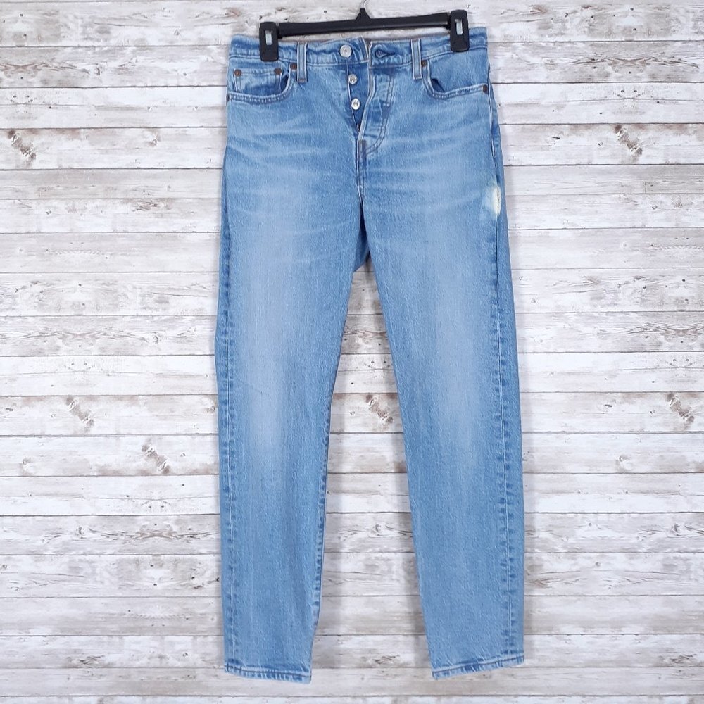 Levis Big E Womens Wedgie Jeans Size 26 Straight Button Fly 448